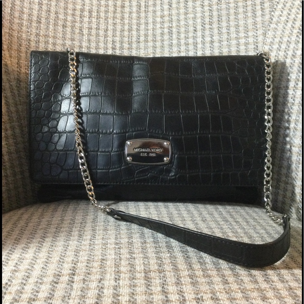 Michael Kors Black Leather handbag/ clutch